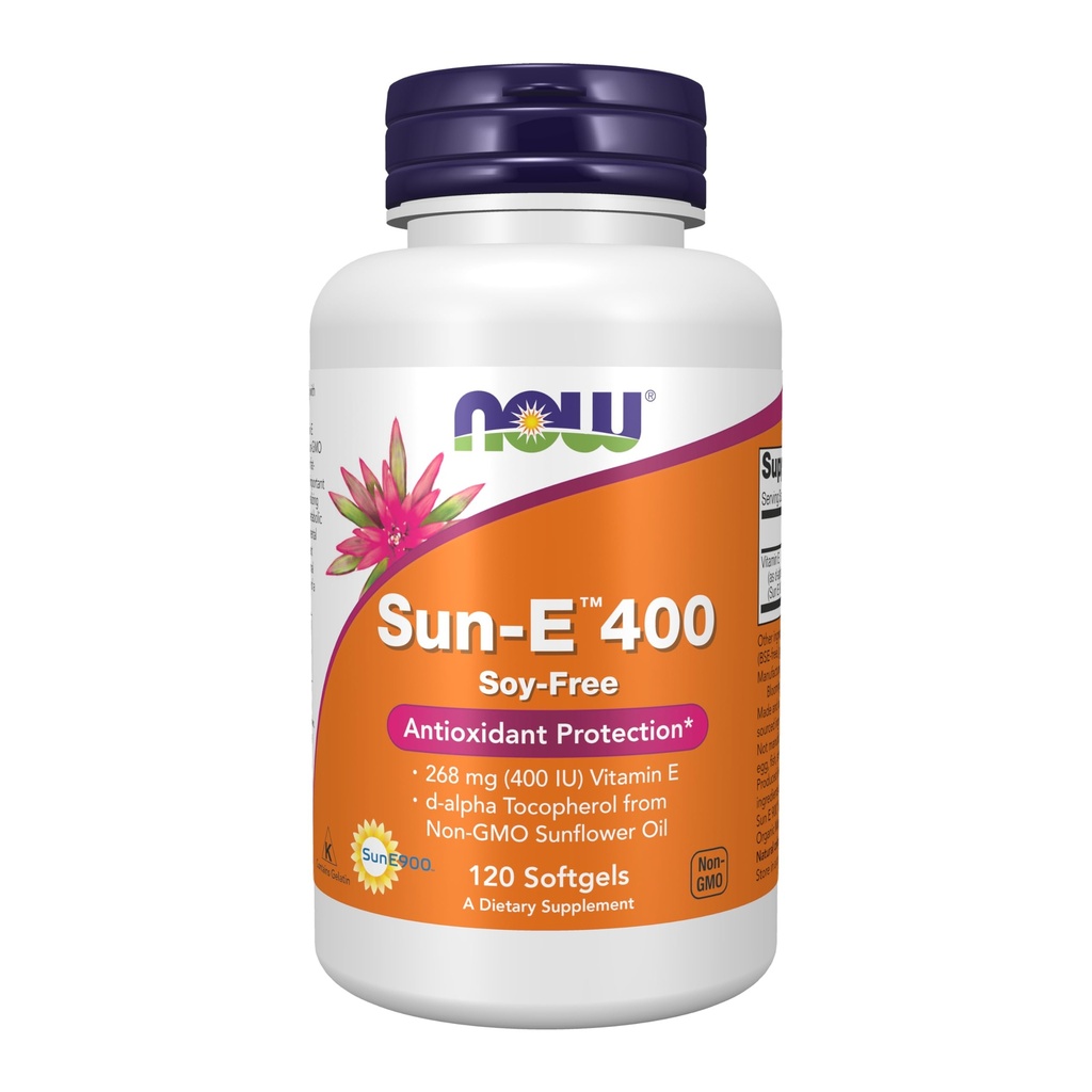 NOW Foods Supplements, Sun-ETM 400 IE med d-alfa Tocopherol från icke-GMO Sunflower Oil, 120 Softgels