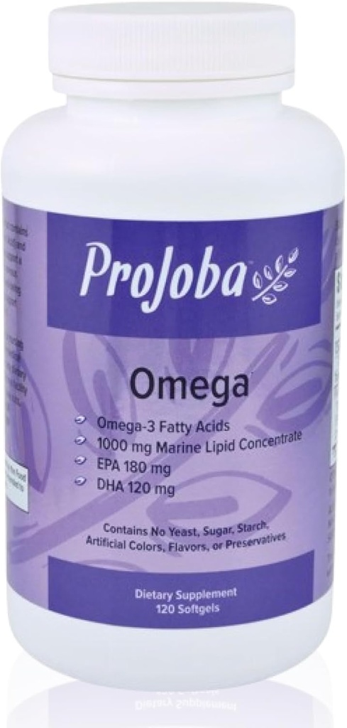 Youngevity Projoba OmegaTM - 1000 mg Omega-3 - High-Potency - 180 EPA & 120 DHA för att främja hjärna och hjärthälsa -120 Softgels (Pack of 2)