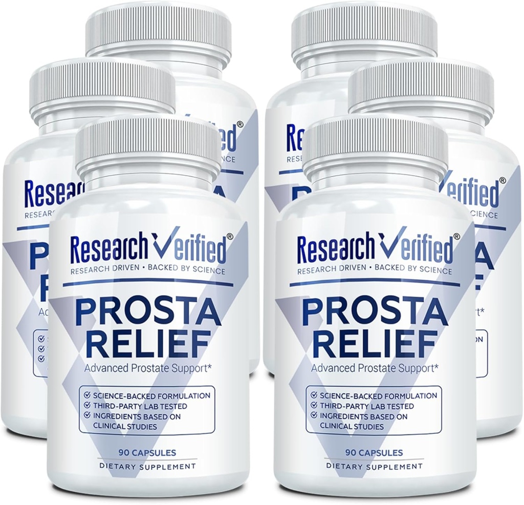 Forskning Verified Prosta Relief - Saw Palmetto och Bioperine - Prostate Health, Bladder & Urinary Health, Drive and Performance - Rena naturliga, 90 kapslar (Pack of 6)