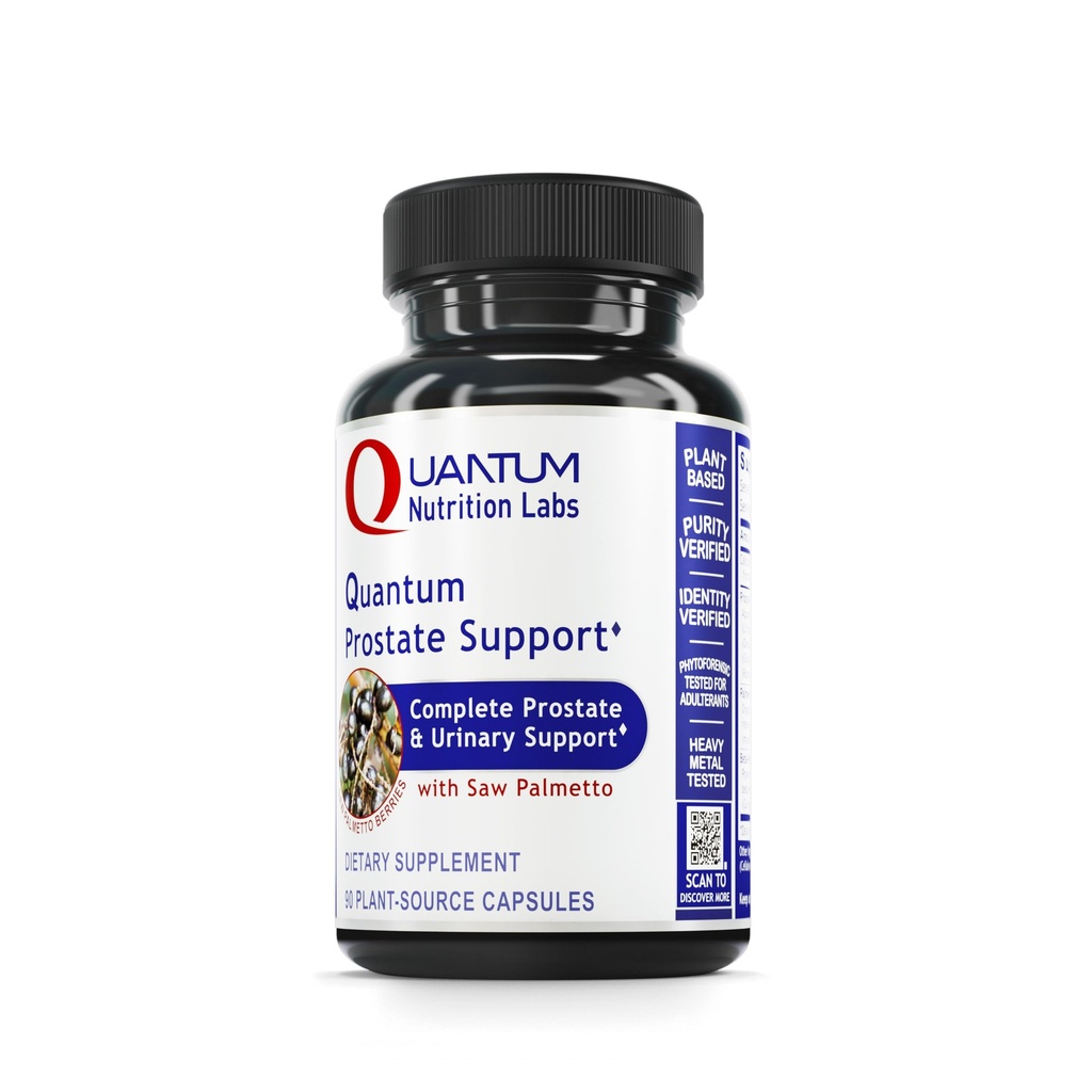 Quantum Nutrition Labs Prostate Support - Prostate Supplements for Men, Prostate Health Formula, Naturtillskott med organisk Saw Palmetto - 90 Vegetariska kapslar