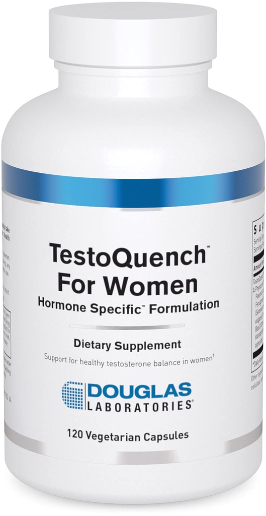 Douglas Laboratories TestoQuench for Women - Memory, Skin, Hair & Heart Health Supplement* - Med Saw Palmetto, Holy Basil & Fennel Seed - 120 Vegetariska kapslar