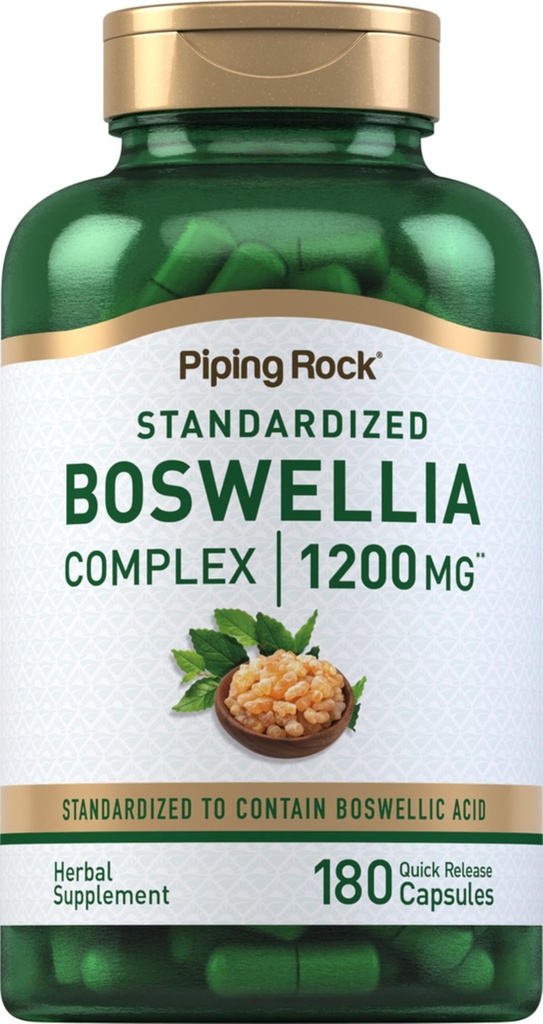 Piping Rock Boswellia Extract Capsules | 180 greve | Herbal Supplement | Standardized Complex | Non-GMO, Gluten Free