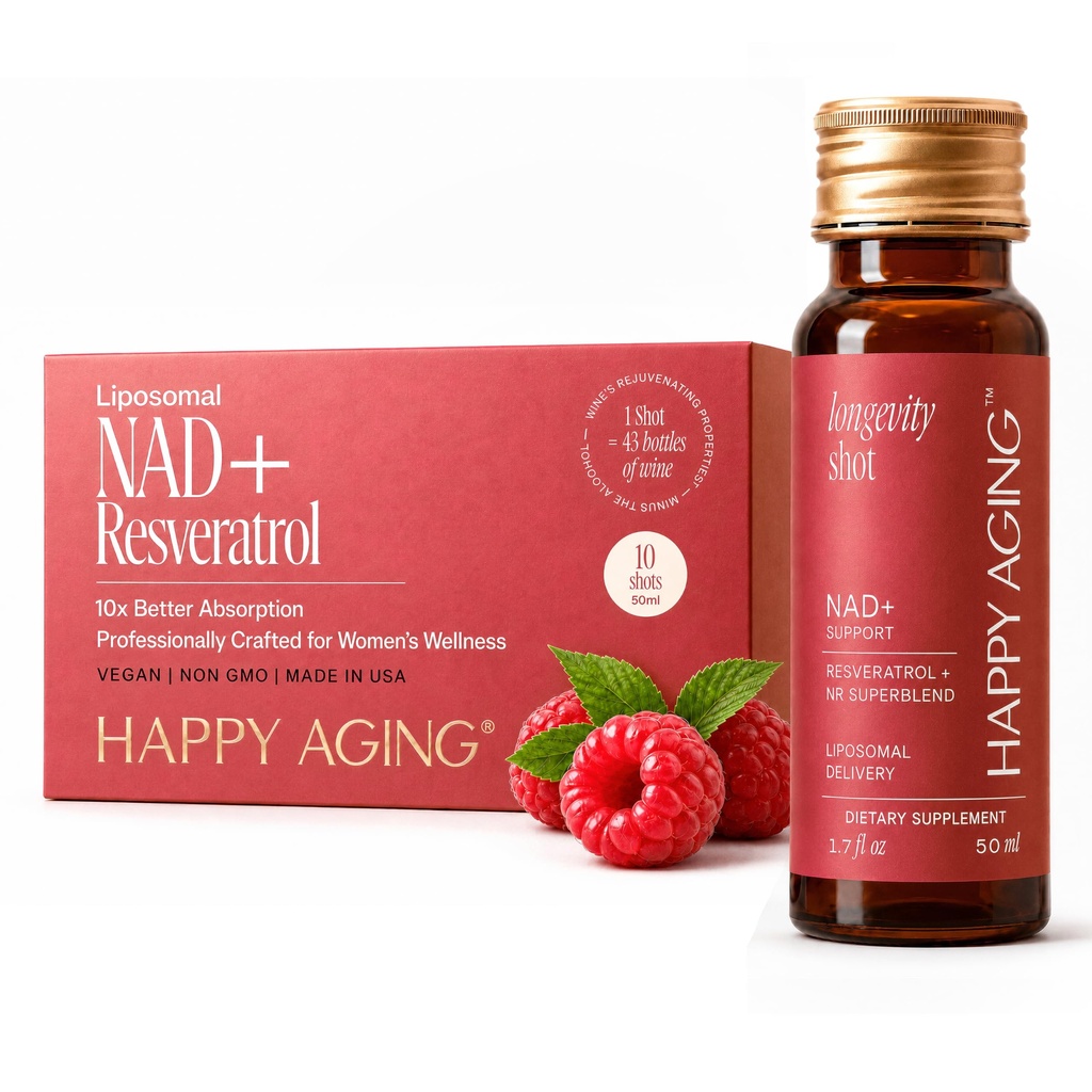Flytande NAD + | Resveratrol | NMN Alternative | 10x More Absorption | Liposomal Nicotinamide Riboside och Resveratrol med antioxidanter | Twice-a-Week | Firm Skin & Brain Health | 10 Skott