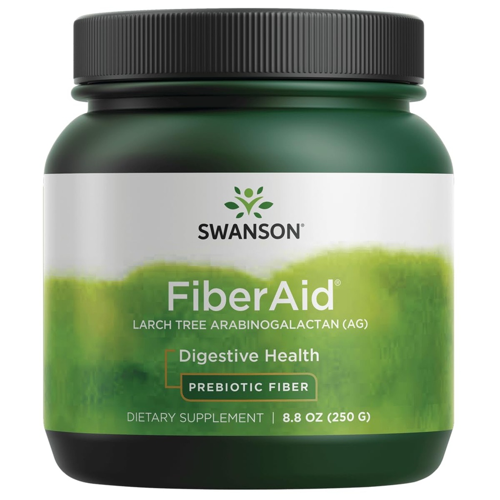 Swanson FiberAid - Larch Tree Arabinogalactan (AG) Pulver - Fiber Drink Mix Främja Digestive Health och stöder gastrointestinal hälsa - (8.8oz)
