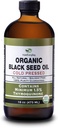 Organic Black Seed Oil - USDA Certified Cold Pressed Glass Bottle Over 1.5% Thymoquinone 3X strength Turkish Black Cumin Nigella Sativa non-GMO 100% Pure Blackseed Oil (32oz Glass (2X16) Bottle)