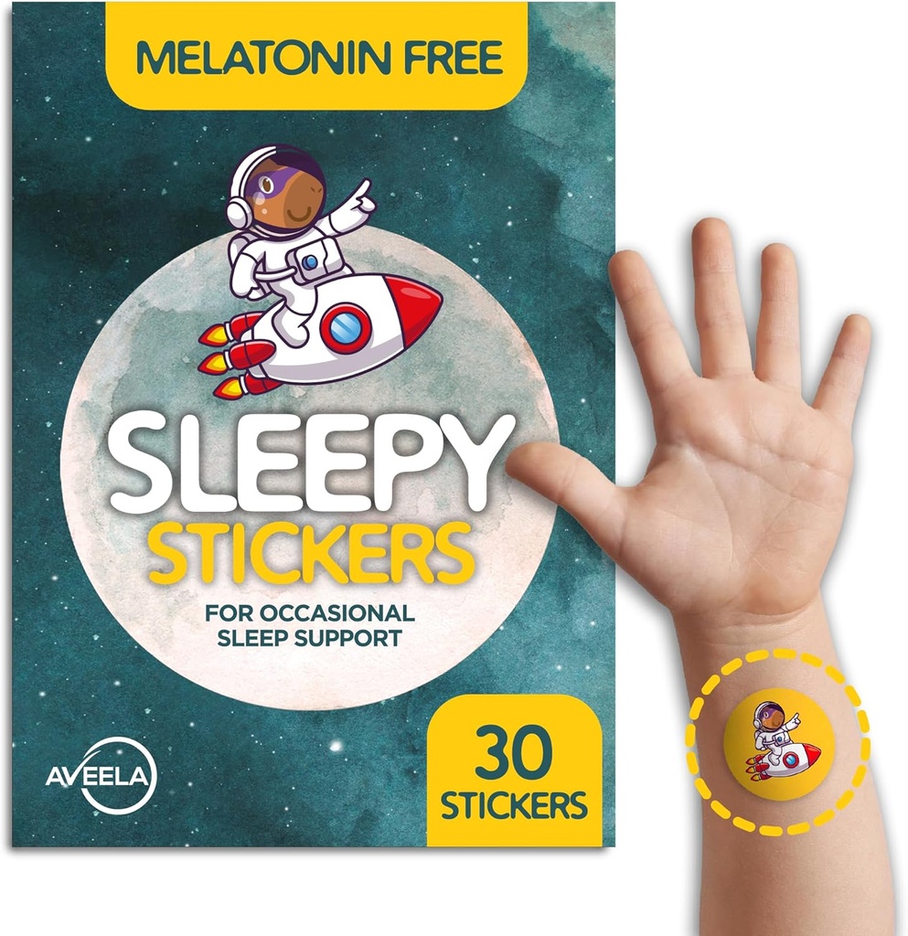AVEELA Sleepy Stickers Melatonin gratis för barn och vuxna (30 Pack) Sleep Patches för barn, naturlig och sockerfri. Calm Patch att sova bättre