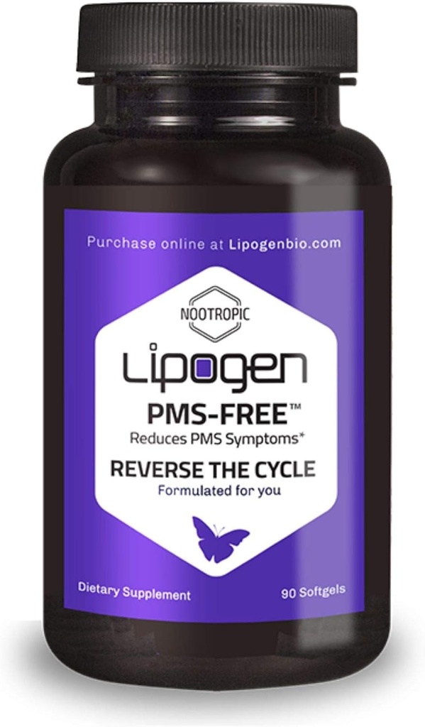 PMS Relief | Positiva vitaminer påverkar PMS, humör, stress och hormonbalans | Fosfatidylserin och fosfatidic syra | PMS Support Supplement: 90 mjukgels, 30 dagar Supply