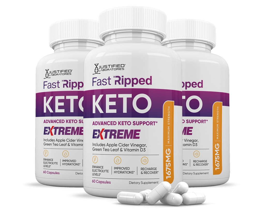 (3 Pack) Fast Ripped Keto ACV Extreme Pills 1675MG Keto Support Blend Capsule Alternative till Keto ACV Gummies Formulerade Apple Cider Vinegar Extra Virgin Olive Oil Powder Green Tea Leaf 180 kapslar