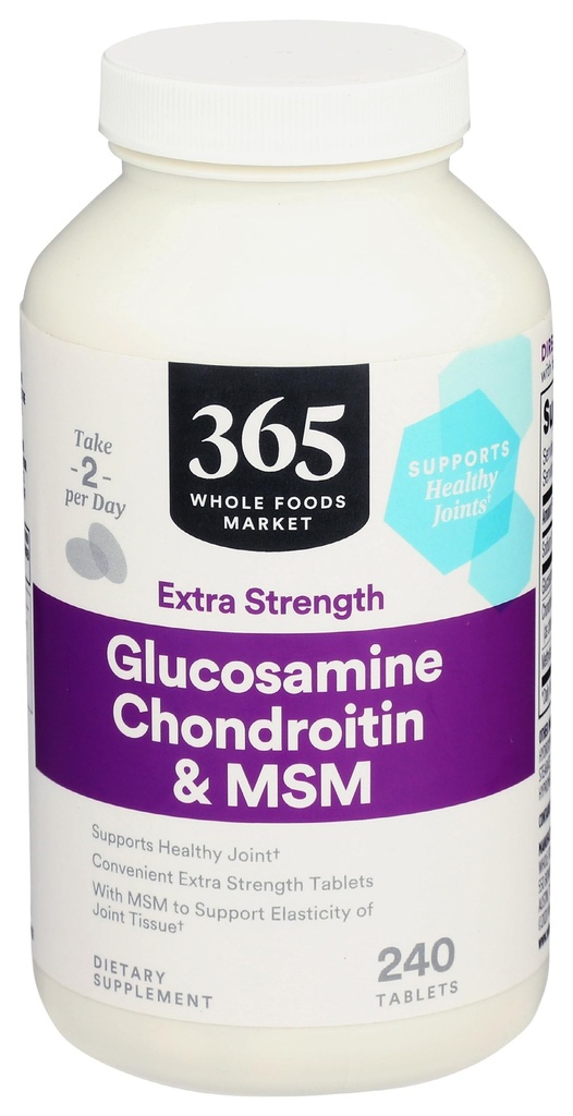 365 av Whole Foods Market, Glucosamine Chondroitin X Styrka MSM, 240 tabletter