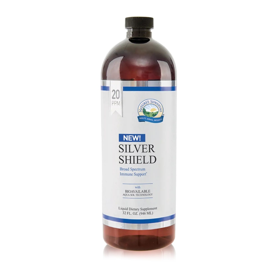 Naturens Sunshine Silver Shield Liquid, 32 Fl Oz | Colloidal Silver Liquid med Aqua Sol Technology ger immunstöd och skydd