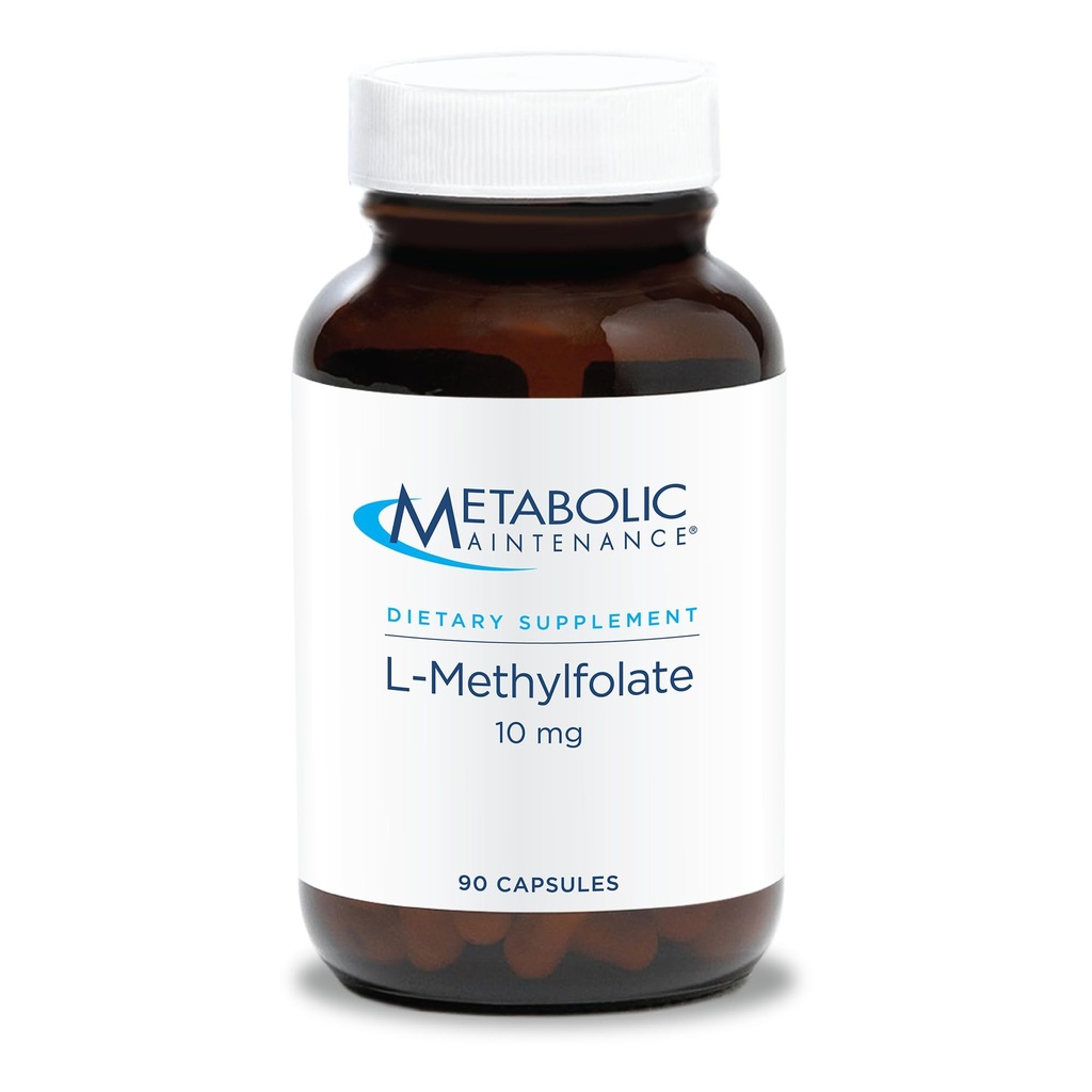 Metabolisk underhåll L-Methylfolat 10 mg - Stöder en hälsosam tankegång - Aktiv folat för metyleringsstöd och biokemiska reaktioner - Mycket biotillgänglig - 90 portioner - 90 kapslar