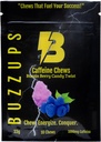 BuzzUps Koffein Gummies - 100mg koffein per Gummy, Buzzin Berry smak, energiökning för sport, spel, körning, cykel, fokus, uthållighetstillägg (10 Gummies, 1 Pack)