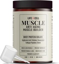 LifeCell Whey Protein - Anti-Aging Muscle Builder med Shiitake Mushroom, Collagen & Hyaluronic Acid - Osmakad, No Sugar Added, Soy-Free, Gluten-Free, 600g (18 portioner)