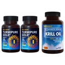 BioEmblem gurkmeja Curcumin med kliniskt Studied TurmiPure Antarctic Krill Oil Supplement