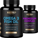 Magnesiumkomplex och Omega 3 Fiskolja - Magnesiumcitrat 500MG - Fiskolja 2000mg, 800mg EPA och 600mg DHA - Muskelavslappning, sömn och energi, benhälsa, hjärna och hjärta
