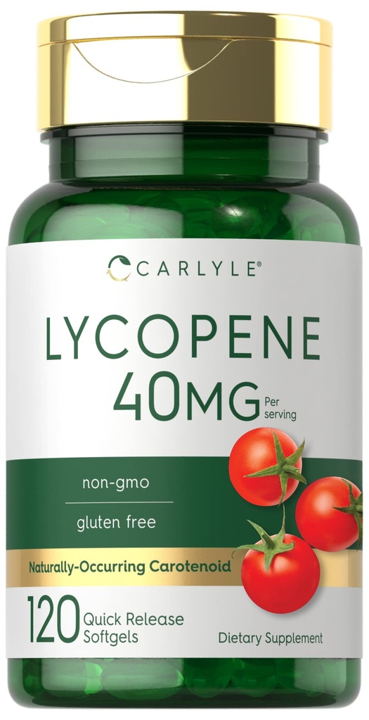 Carlyle Lycopene 40mg | 120 Softgels | Naturally-Occurring Carotenoid | Non-GMO & Gluten fri tillägg