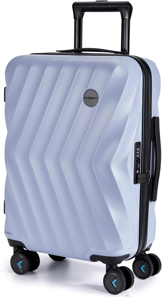 BAGSMART bär på bagage 22x14x9 Airline Godkänd, PC Hardside Suitcase, 20 tum Carryon med Spinnerhjul, Travel Luggage Lightweight Rolling Suitcases för Män Kvinnor (Purple)