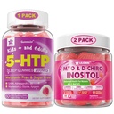 LILICARE Bundle: 5HTP Gummies with Magnesium Glycinate - Melatonin Free Sleep Gummies for Adults & Kids 8+ & Inositol Gummies Ideal 40:1 Ratio Myo & D-Chiro Inositol Supplement