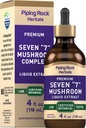 Piping Rock Mushroom Complex Liquid Drops | 4 Fl Oz | 7 i 1 | Maitake, Shiitake, Reishi, Chaga, Cordyceps, Lion's Mane & Oyster Mushrooms | Vegetarian Tincture | Non-GMO, Gluten Free