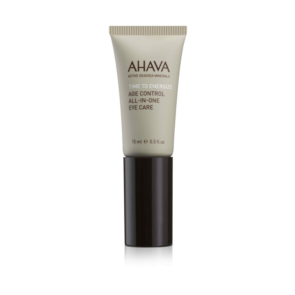 AHAVA Time to Energize Mäns Age Control All-in-One Eye Care - Refreshing & Hydrating Gel to Smooth Undereye Area, Reduce Dark Circles, med Osmoter, Aloe Vera, Caffeine, Peptides & G-Force, 0,5 Fl.Oz