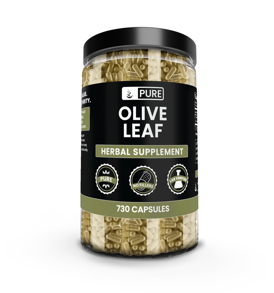 PURE ORIGINAL INGREDIENTS Olive Leaf (730 kapslar) No Magnesium eller Rice Fillers