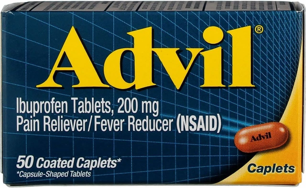 Advil Pain Reliever/Fever Reducer 200 mg Belagda tabletter 50 ea (Pack of 6)