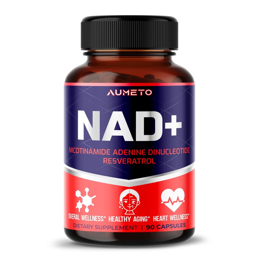 NAD + 350mg med Trans-Resveratrol, Quercetin & Rhodiola - Cellular Energy, Healthy Aging & Heart Wellness - 90 kapslar - Non-GMO, Made in USA