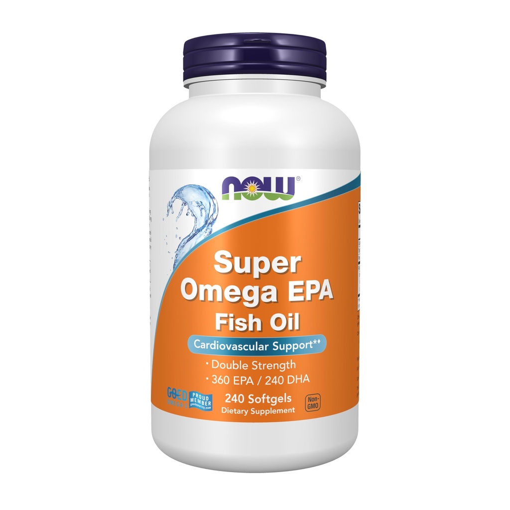 Nu kosttillskott, Super Omega EPA, 360 EPA / 240 DHA, molekylärt destillerat, kardiovaskulärt stöd *, 240 Softgels