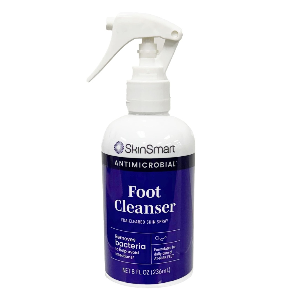 SkinSmart Daily Foot Cleanser för Risk Feet, tar bort bakterier för att undvika infektioner, 8 ounce Spray