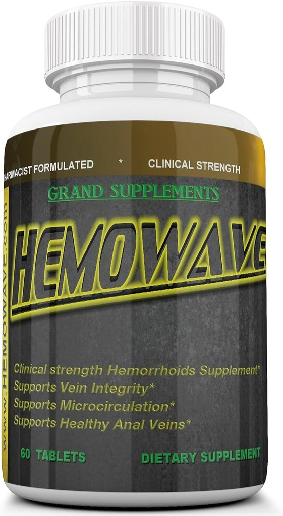 HEMOWAVE Den naturliga metoden till Hemorrhoid och Piles Swelling Relief. med adderad vitamin K. 60 tabletter