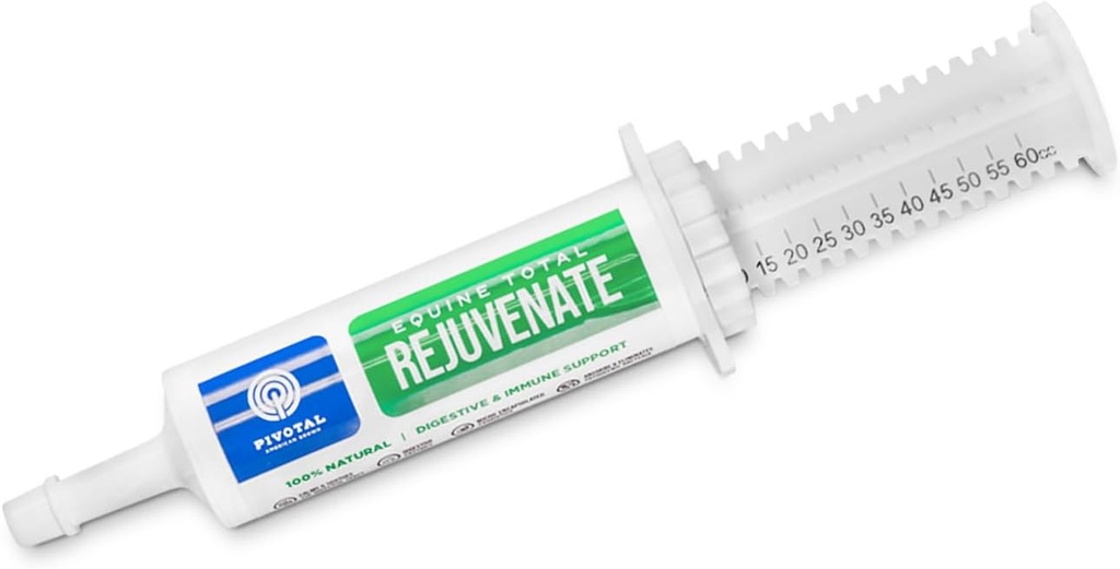 Equine Total Rejuvenate Equine Oral Paste (60g Oral Syringe, Pack of 1) Digestive and Immune Support for Horses - Horse Supplements for Digestion- Absorbs and Eliminates Pathogenic Bacteria
