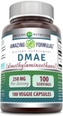 Fantastiska formler DMAE Supplement | 250 Mg | Veggie Capsules | Non-GMO | Gluten-Free | Made in USA (1 Pack, 100 Count)