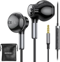 BENEWY Wired Earbuds with Microphone, Wired Earphones in-Ear Headphones, Volume Control, Powerful Bass och Clear Audio, 3,5 mm Jack Earbuds för iPhone, iPad, Laptop, Computer, MP3