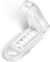 DUBSTAR Pill Cutter Splitter for Small and Tiny Pills, Multiple Pill Cutters for Small or Large Pills, Justerbar Pill Splitter med Centering Device och Blade Guard for Multi Tablets (Clear White)