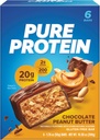 Rena proteinbarer, hög protein, näringsrika snacks för att stödja energi, låg socker, glutenfri, choklad jordnötssmör, 1,76 Oz (Pack of 6)
