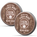 Viking Revolution Sandalwood Beard Balm - Beard Butter med Argan Oil, Beard Softener för män med Jojoba Oil - Beard Moisturizer för män med Beeswax - Beard Wax för män (2oz, 2 Pack)
