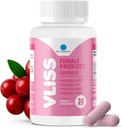 Dr. Robaina Women’s Daily Vaginal Probiotic + Cranberry & Pineapple, 5 B CFU Lactobacillus (rhamnosus, reuteri, gasseri, crispatus), pH Balance & Odor Control, Vitamin C & B-12, 30 Vegan Capsules