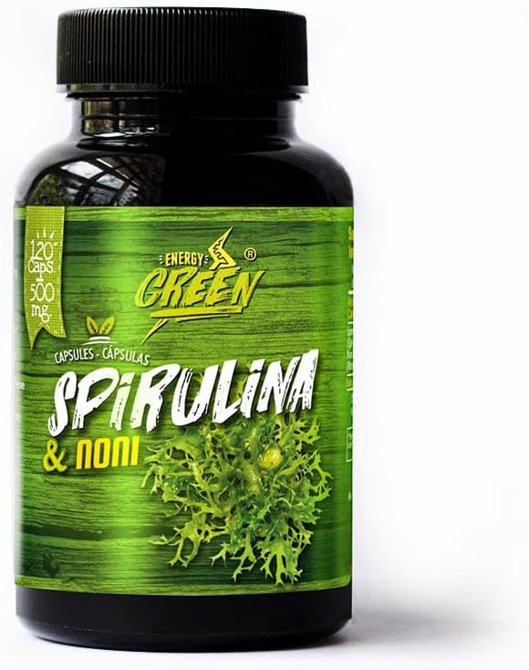 ANDES HEALTHY · SUSTAINABLE · FAIR Spirulin och Noni Capsules - Mat med hög näringsinnehåll och ökar motstånd - | 120 piller - Vegan Capsules - Non GMO - Gluten Free