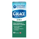 Colace 2-In-1 Stool Softener Plus Stimulant Laxative för Gentle Effective Constipation Relief, Docusate Sodium Plus Sennosides, 60 Count
