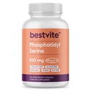 BESTVITE Phosphatidylserine 100mg per kapsel (120 vegetariska kapslar) med Sharp-PS® Green - Patented and Clinically Tested - Stearate Free - Soy Free - Gluten Free - Vegan - Non GMO