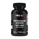 Kaliumjodid kosttillskott 130 mg per servering - 150 tabletter (1 flaska) - Exp 05/2030