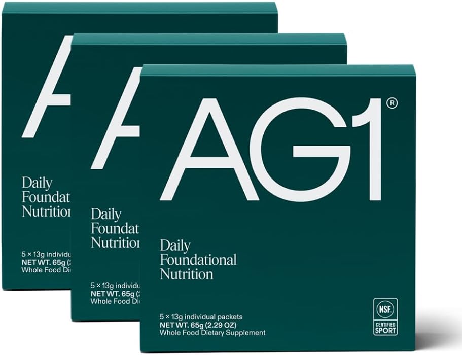 AG1 Athletic Greens Greens Powder Supplement, Förbättra Gut Health, Multivitamin, Probiotic, Gluten Free, Vegan och Keto Friendly, 75 Vitaminer (Travel Packs, 15 Count) - Klassisk Formel