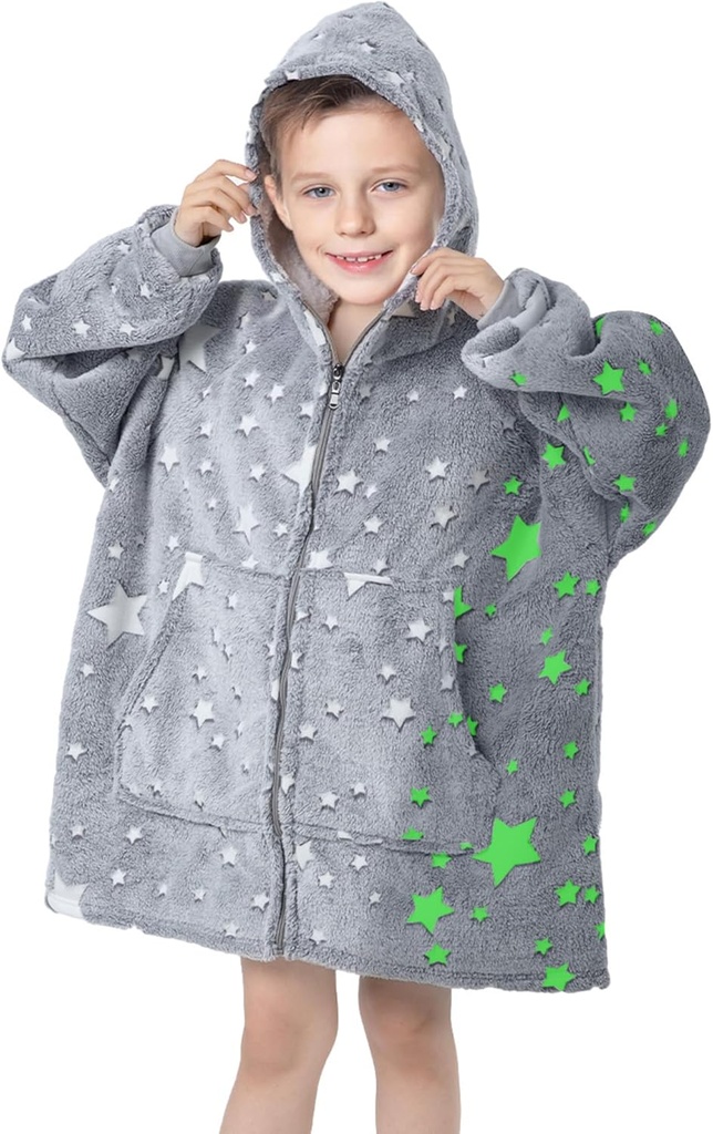 MeMoreCool Wearable Blanket Barn Blanket Hoodie, Hooded Blanket Kids Comfy Blanket Sweatshirt, Toddler Blanket med Hood