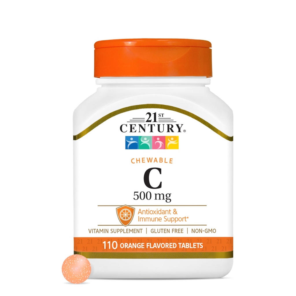 21st Century Vitamin C 500 mg Tabletter, Orange, 110 greve