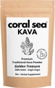 Kava Powder Noble Kava Kava Root Drink Vanuatu Traditional Grind Tea Calming Uplifting Balanced Strong Natural Bitter Flavor Golden Treasure 8oz