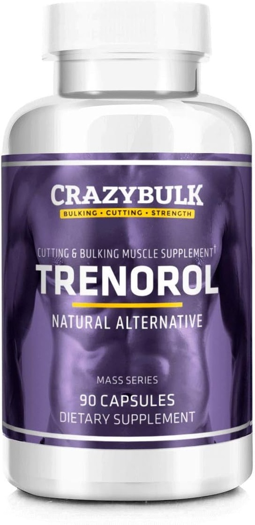 Trenorol Natural Bodybuilding Supplement för massmuskelvinster, skärning och bulkfaser, styrka och konditionering (90 kapslar)