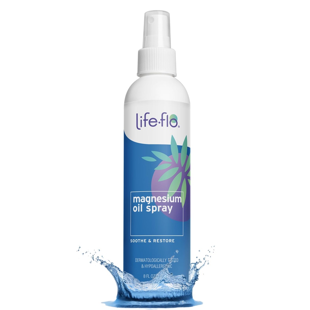 Life-Flo Pure Magnesium Oil för fötter och kropp - 100% Pure Magnesium Spray från De gamla Zechstein Seabed - Magnesium Oil Spray för fötter, Slappna av och föryngra muskler och gemensamma - 8 oz