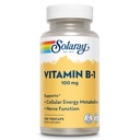 SOLARAY Vitamin B-1 100 mg | Hälsosam energimetabolism, hud, hjärna, hjärta och nervsystemstöd | 100 VegCaps