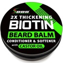 Biotin Beard Balm för män - 2X förtjockning för skägg och mustasch - Organic Mustache Wax med Castor Oil & Meadowfoam - Hydrating Facial Hair Growth Balm & Leave-In Conditioner