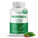 Moringa 12-i-1 Tillskott med gurkmeja Cinnamon Quercetin Ashwagandha Ginger Boswellia Nettle Saffron Tart Cherry Garlic - Tillverkad i USA